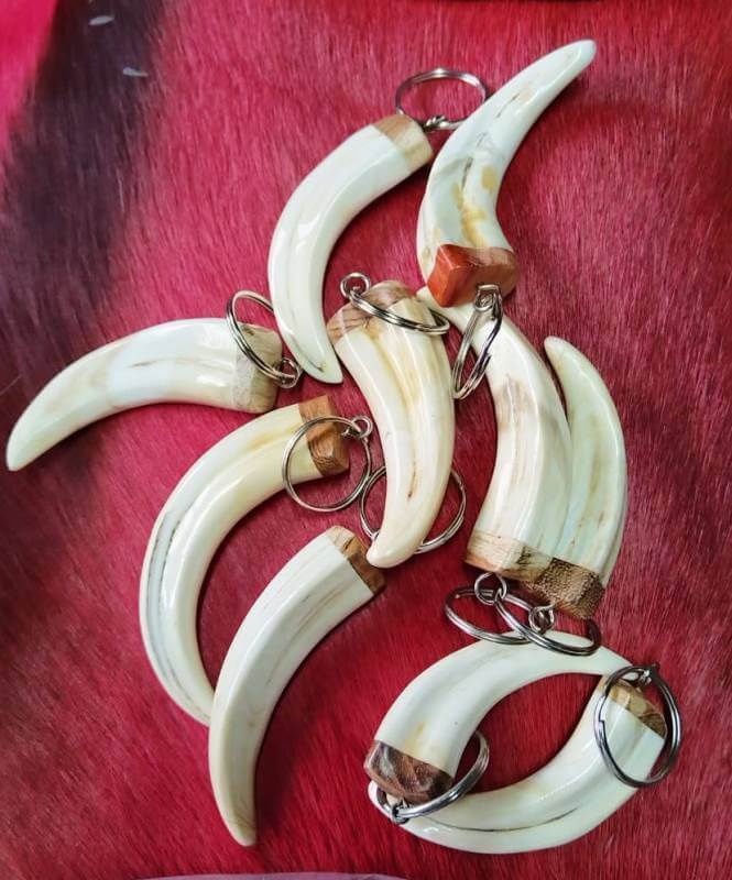 Warthog tusk keyring
